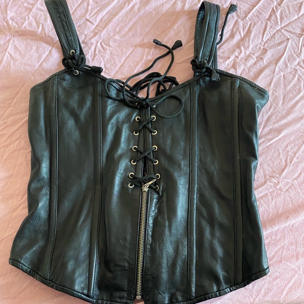 Black Leather Corset